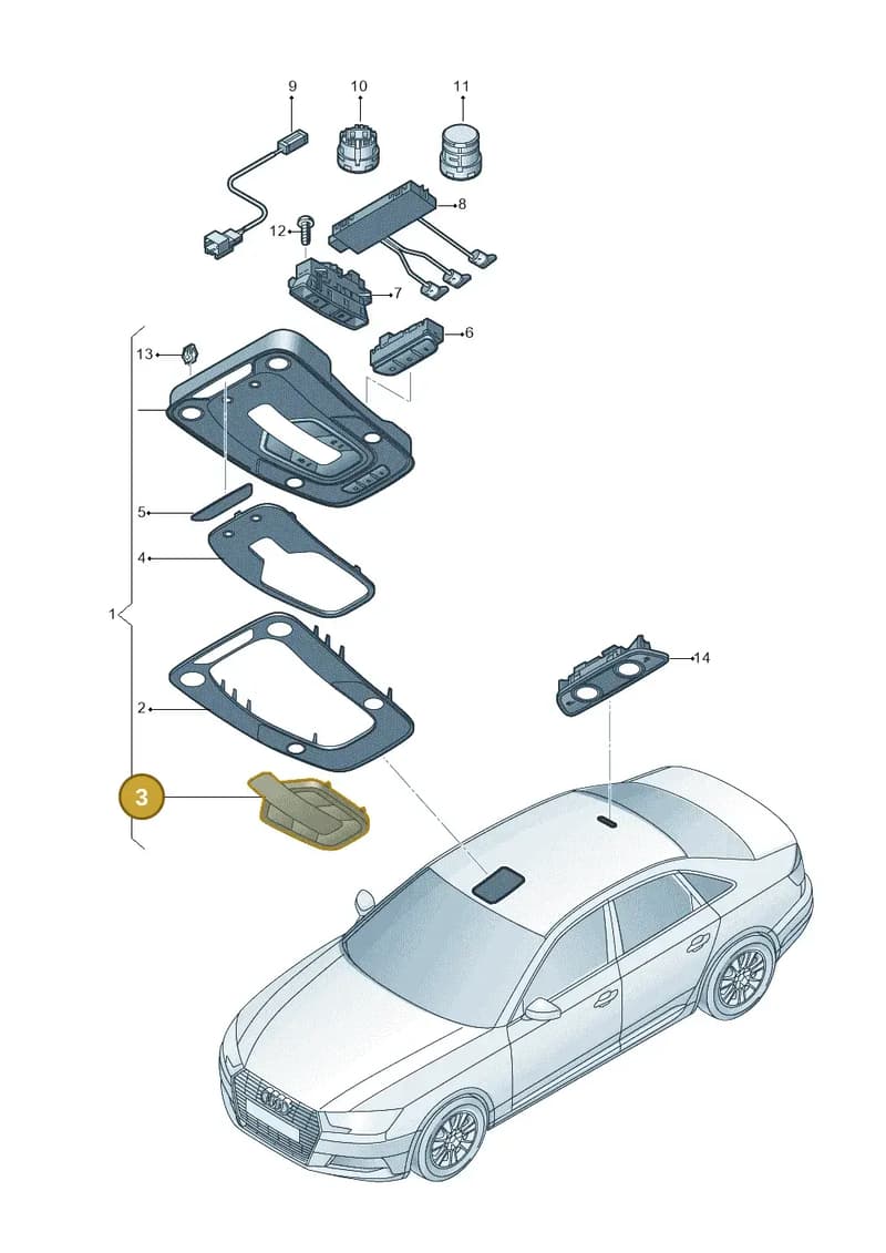 8W9947143ET1 — Audi A4 2.0 (2015-2019) diagram 849947000, position 3