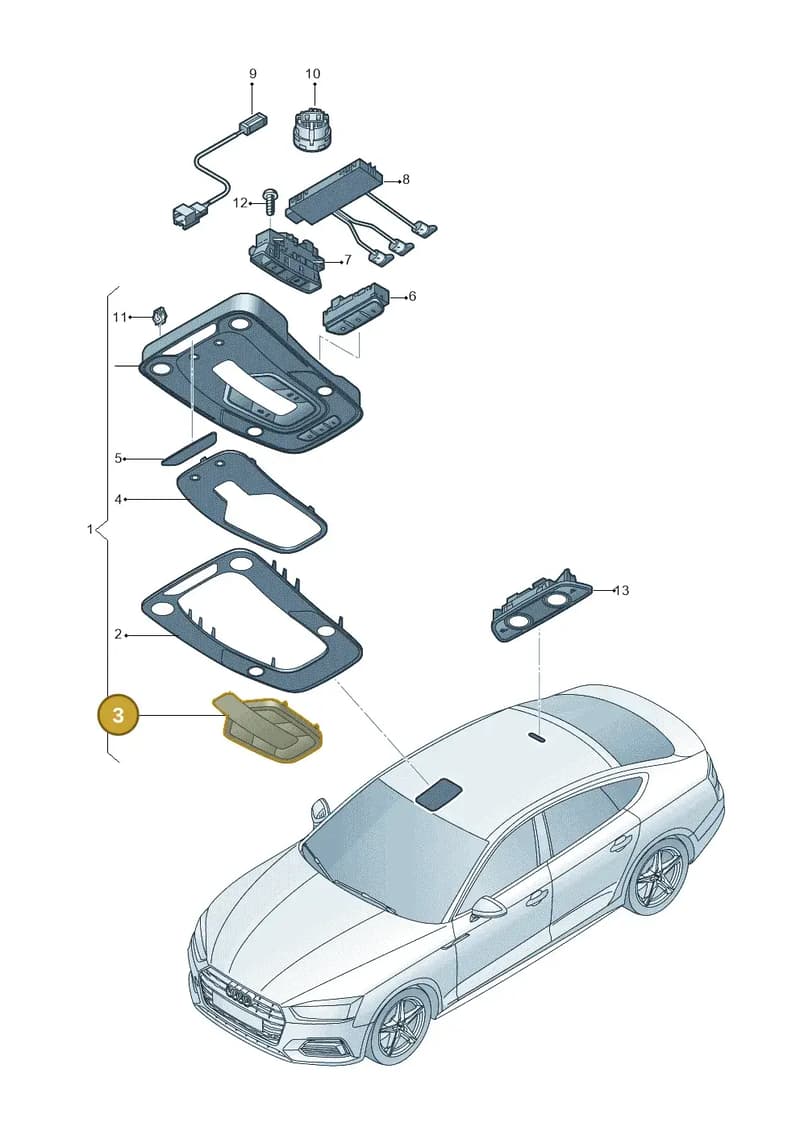 8W9947143ET1 — Audi RS5 Sportback (2017-) diagram 897947000, position 3
