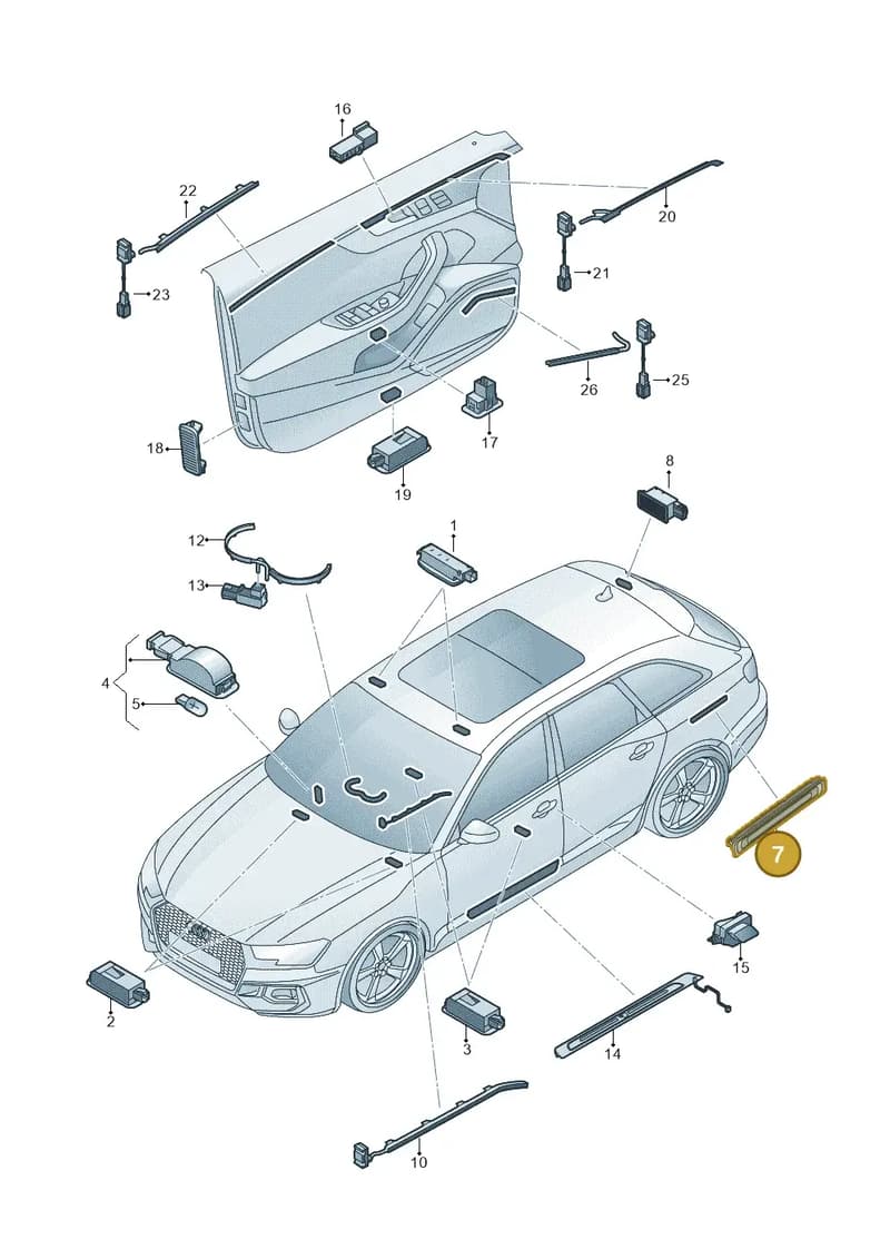 8W9947409 — Audi RS4 Avant (2017-2025) diagram 438947100, position 7