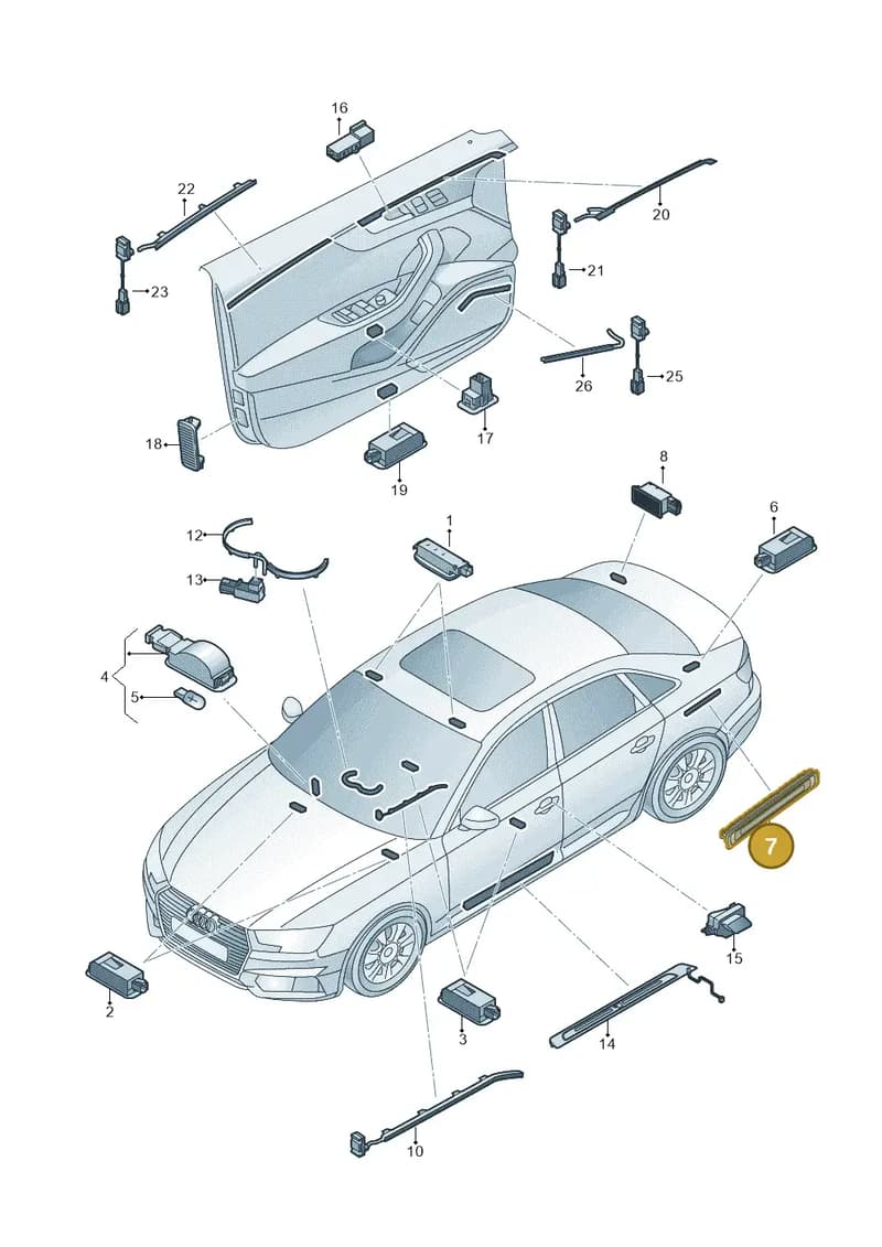 8W9947409 — Audi A4 (2015-2025) diagram 849947100, position 7