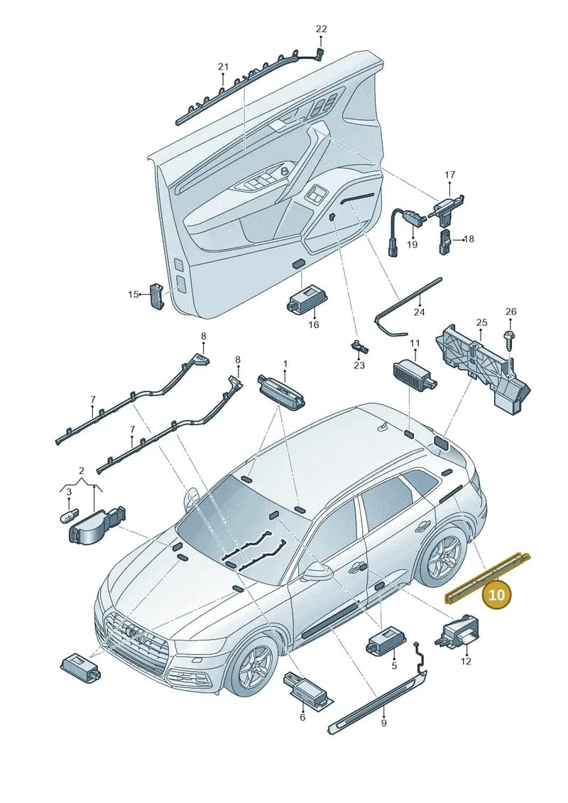 8W9947409 — Audi Q5 (2016-2025) diagram 896947100, position 10