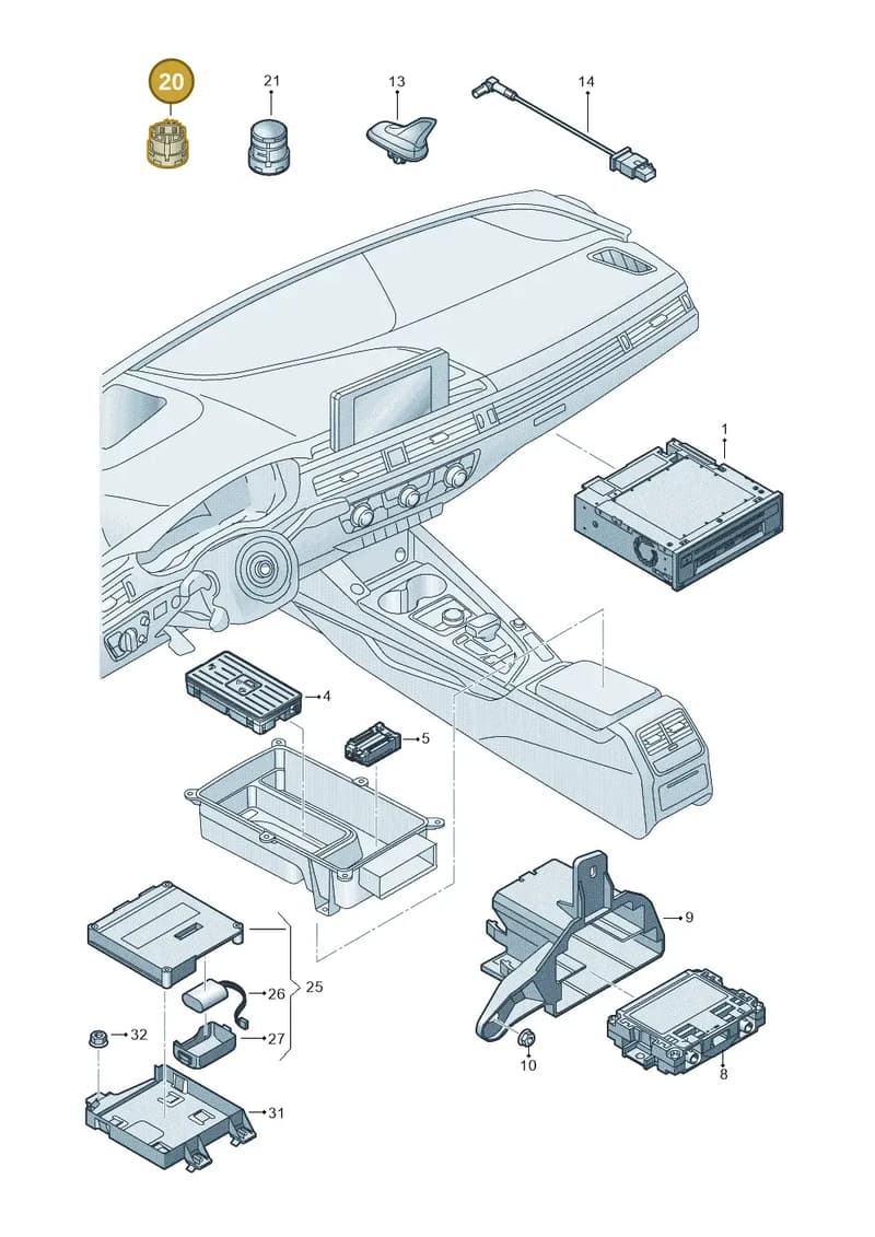 8WD919806A — Audi RS4 Avant (2017-2025) diagram 849035055, position 20