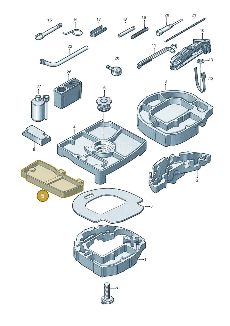 8X0012170A — Audi A1 Sportback (2014-2018) diagram 792011100, position 5