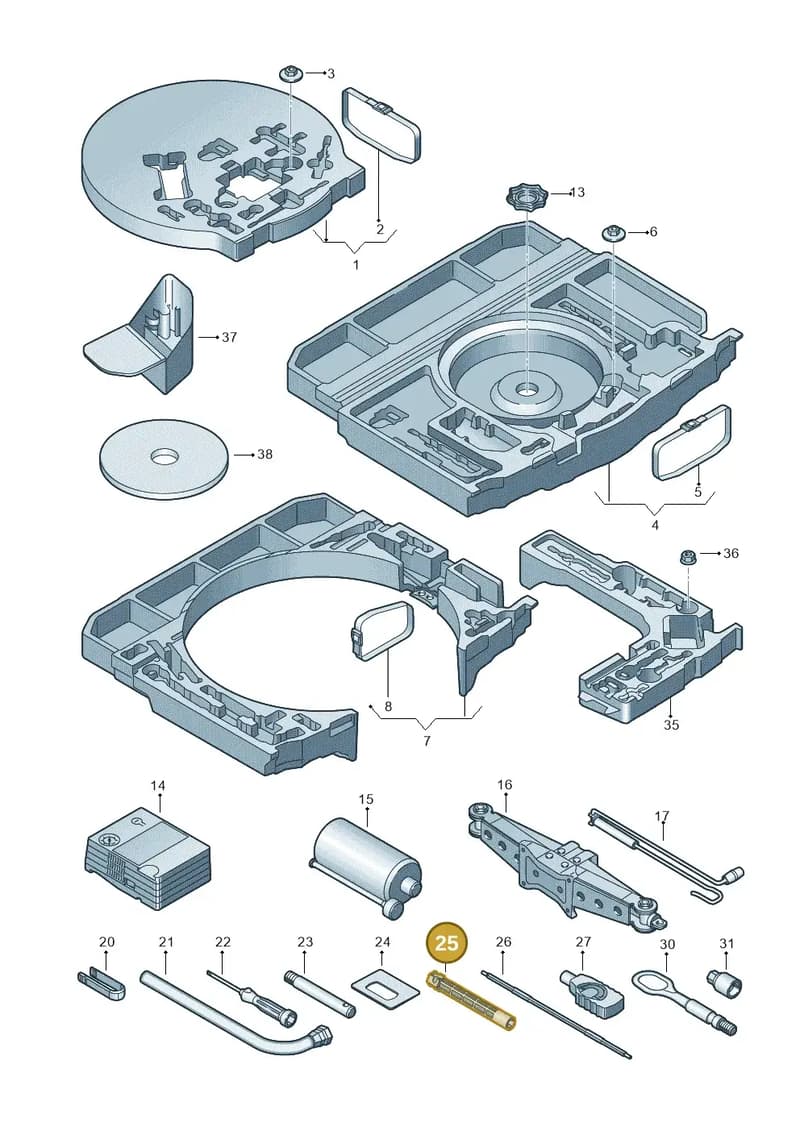 8X0012259 — Audi Q3 (2018-2025) diagram 597011010, position 25