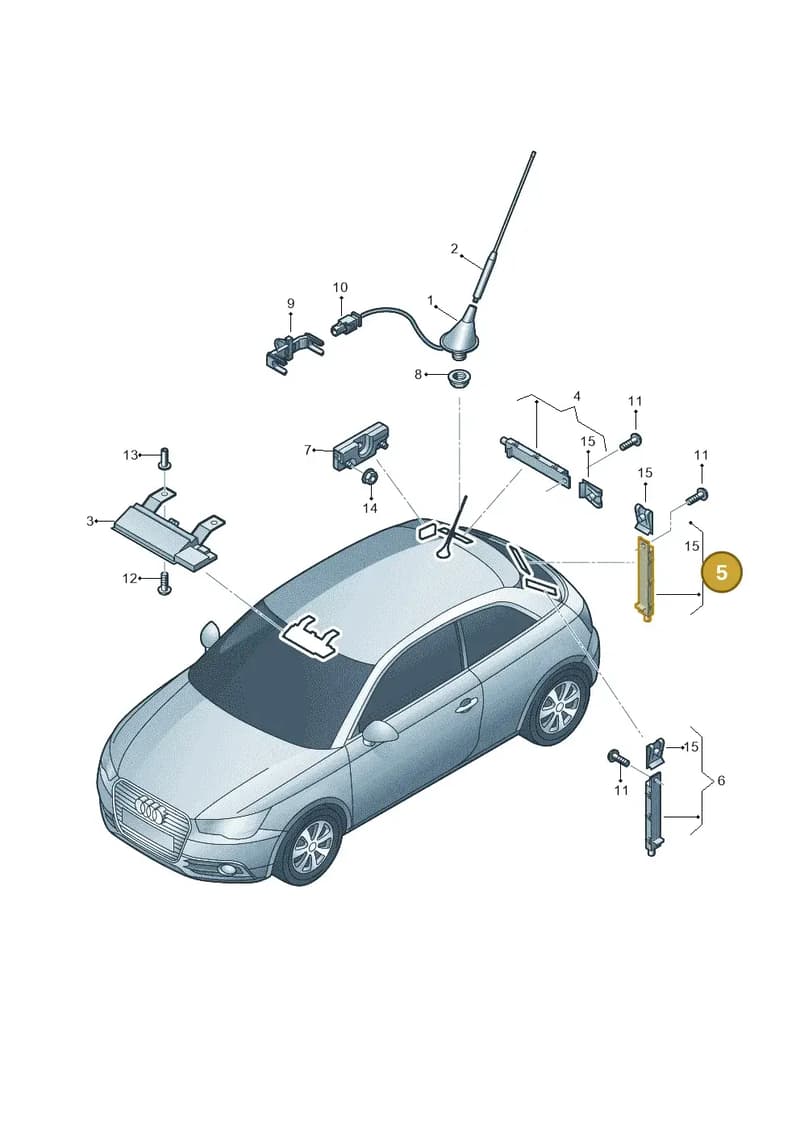 8X0035225D — Audi A1 Sportback (2010-2015) diagram 708035100, position 5