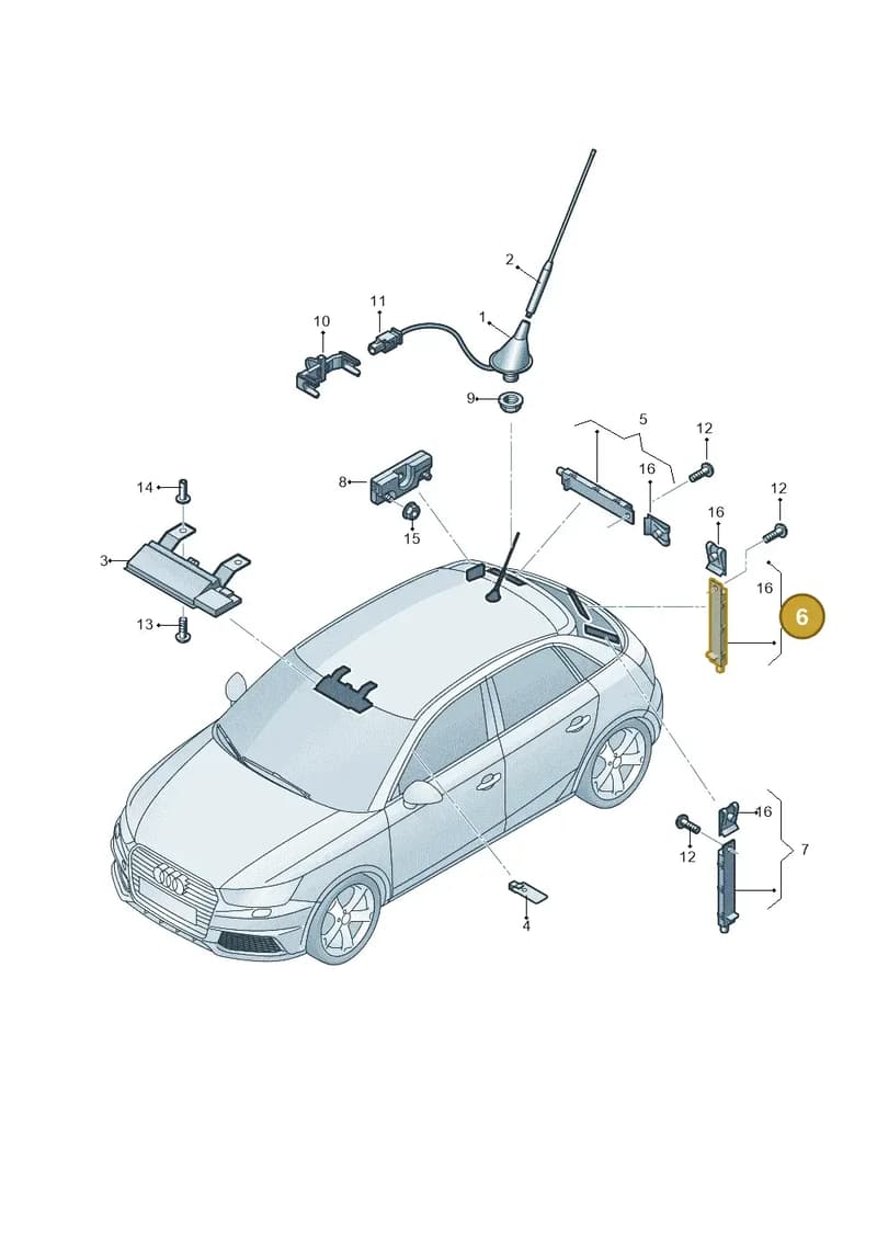 8X0035225D — Audi A1 Sportback (2014-2018) diagram 792035150, position 6