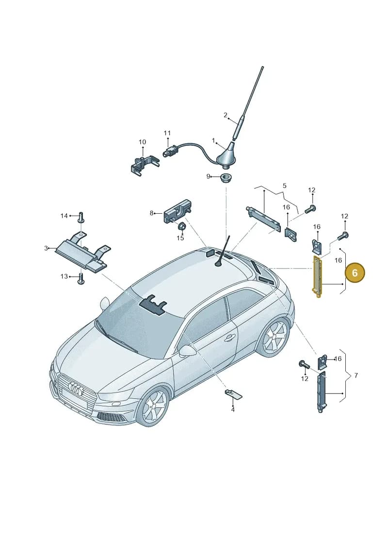 8X0035225D — Audi A1 Sportback (2014-2018) diagram 792035100, position 6