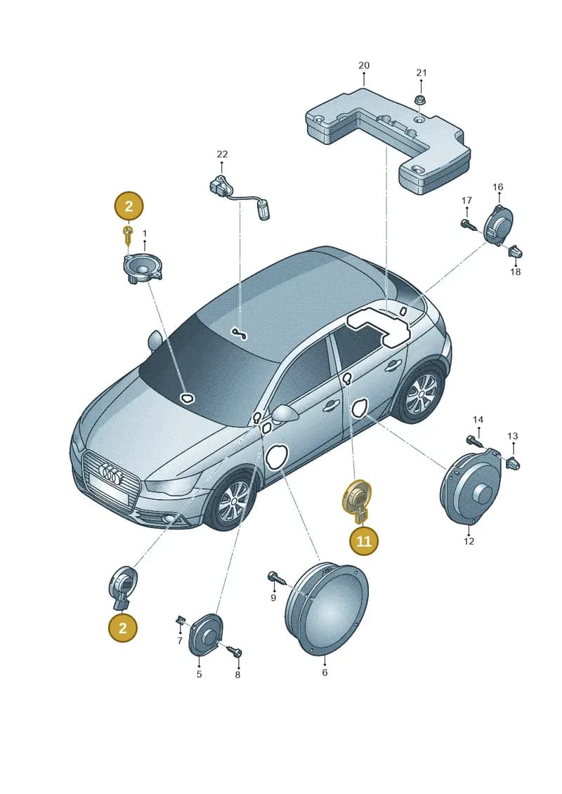 8X0035399B — Audi A1 Sportback (2010-2015) diagram 708035360, position 2+11