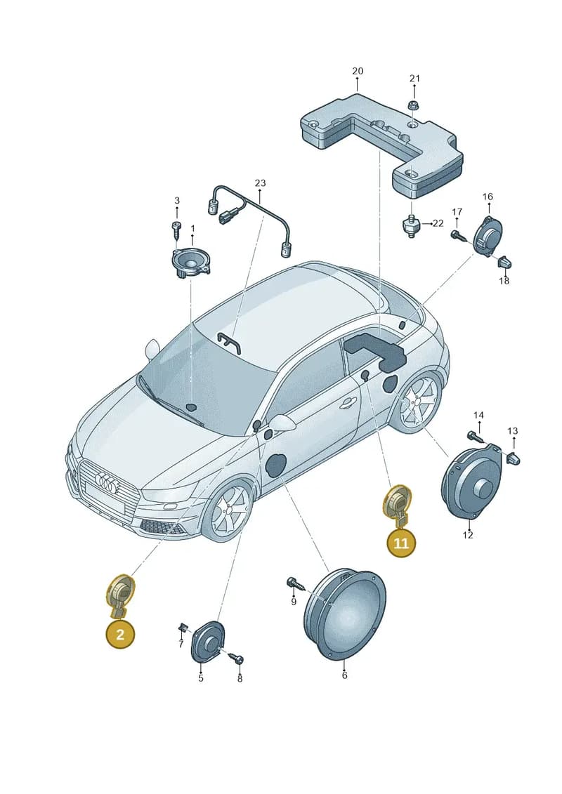 8X0035399B — Audi A1 Sportback (2014-2018) diagram 792035350, position 2+11