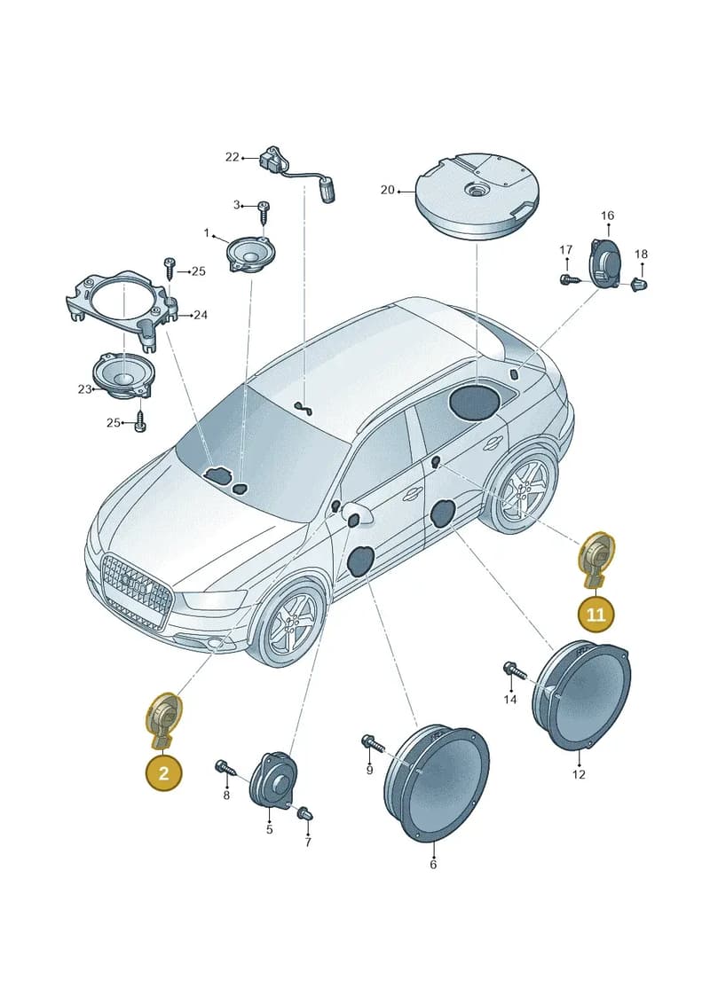 8X0035399B — Audi Q3 (2014-2019) diagram 855035350, position 2+11