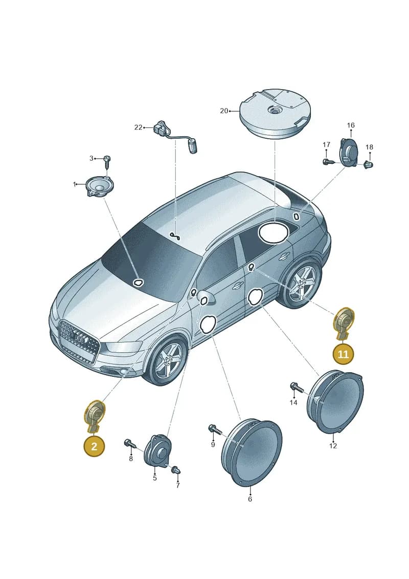8X0035399B — Audi Q3 1.4 (2016-) diagram 728035350, position 2+11