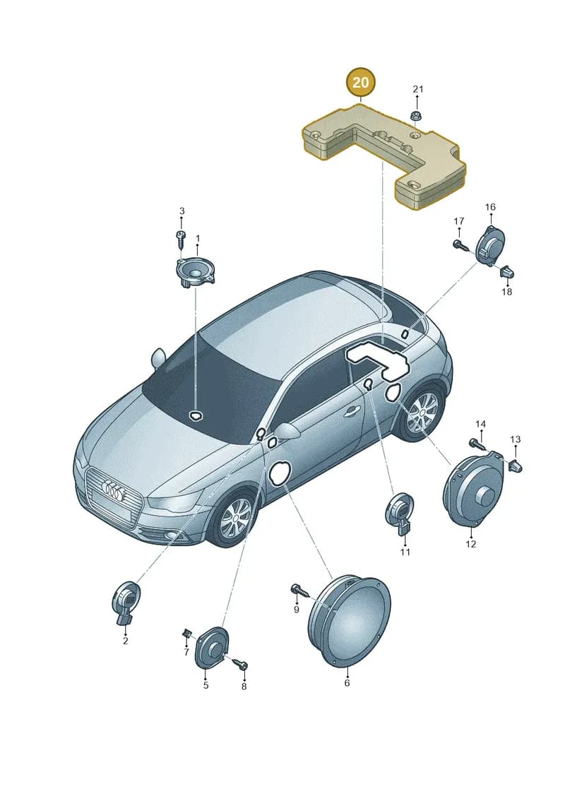 8X0035412A — Audi A1 Sportback (2010-2015) diagram 708035350, position 20