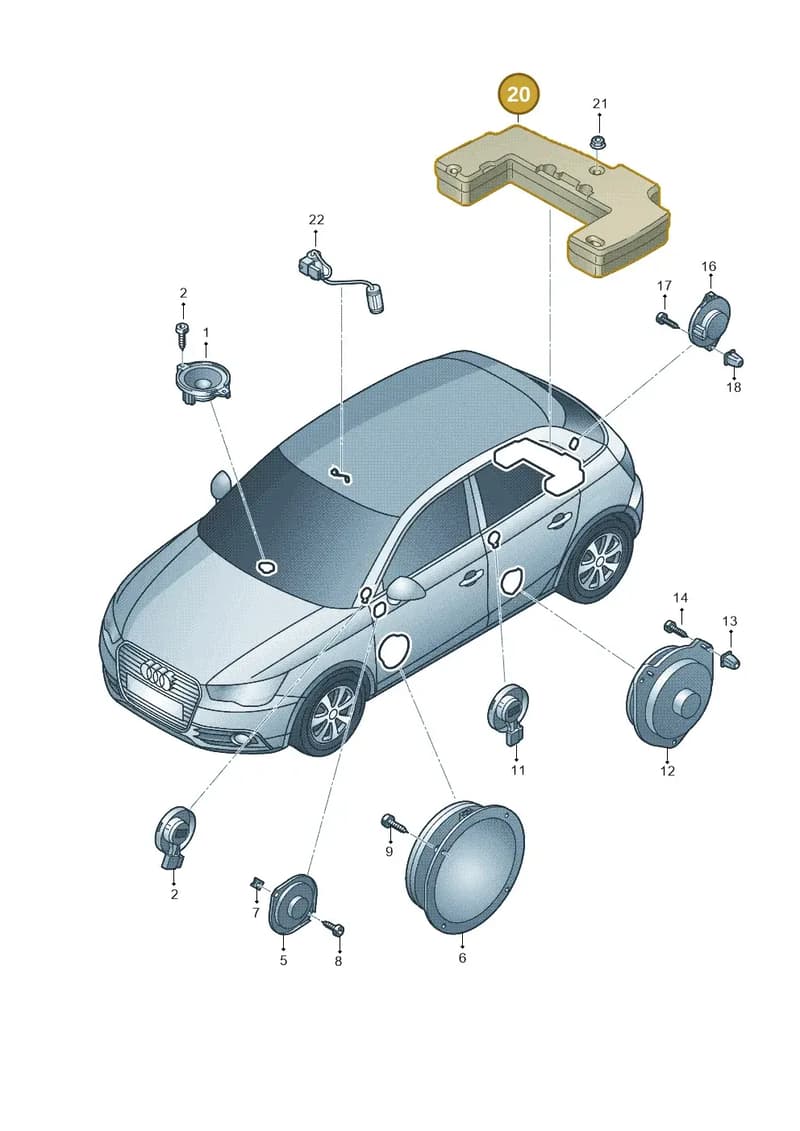 8X0035412A — Audi A1 Sportback (2010-2015) diagram 708035360, position 20