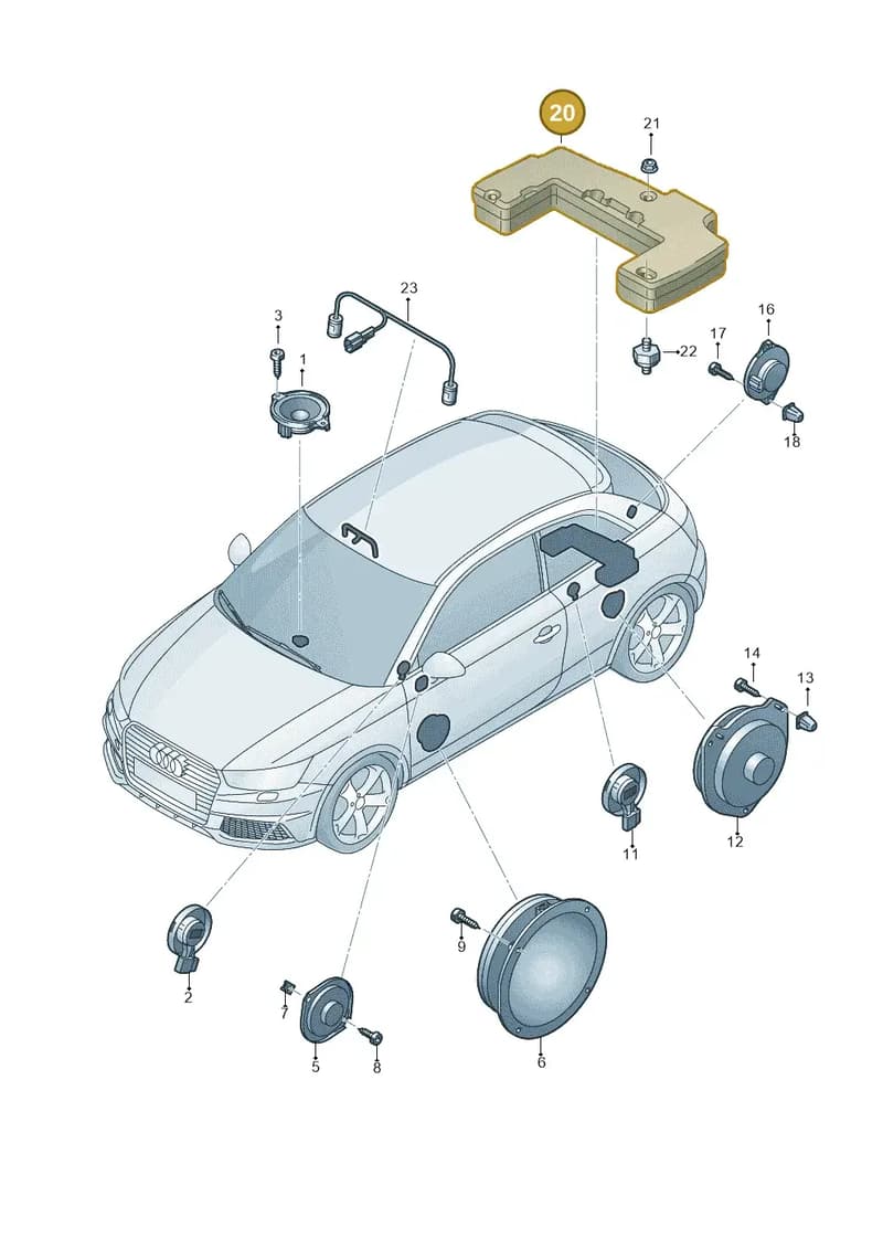 8X0035412A — Audi A1 Sportback (2014-2018) diagram 792035350, position 20