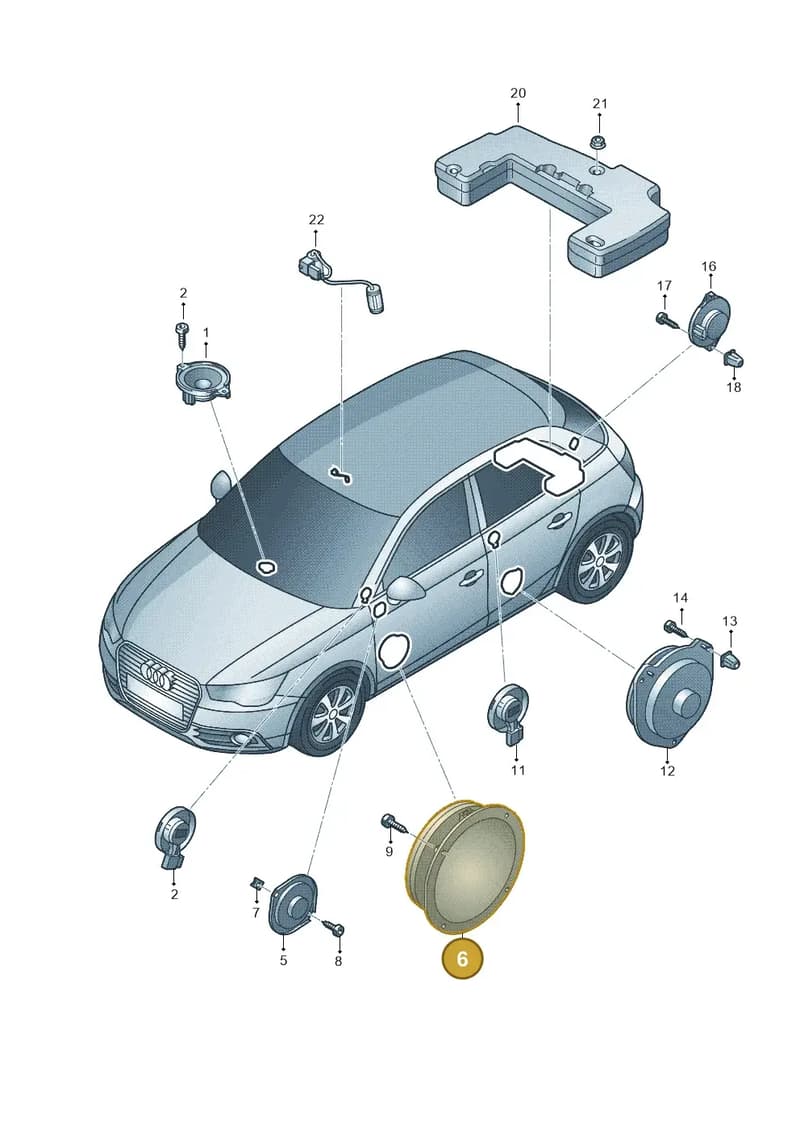 8X0035415D — Audi A1 Sportback (2010-2015) diagram 708035360, position 6