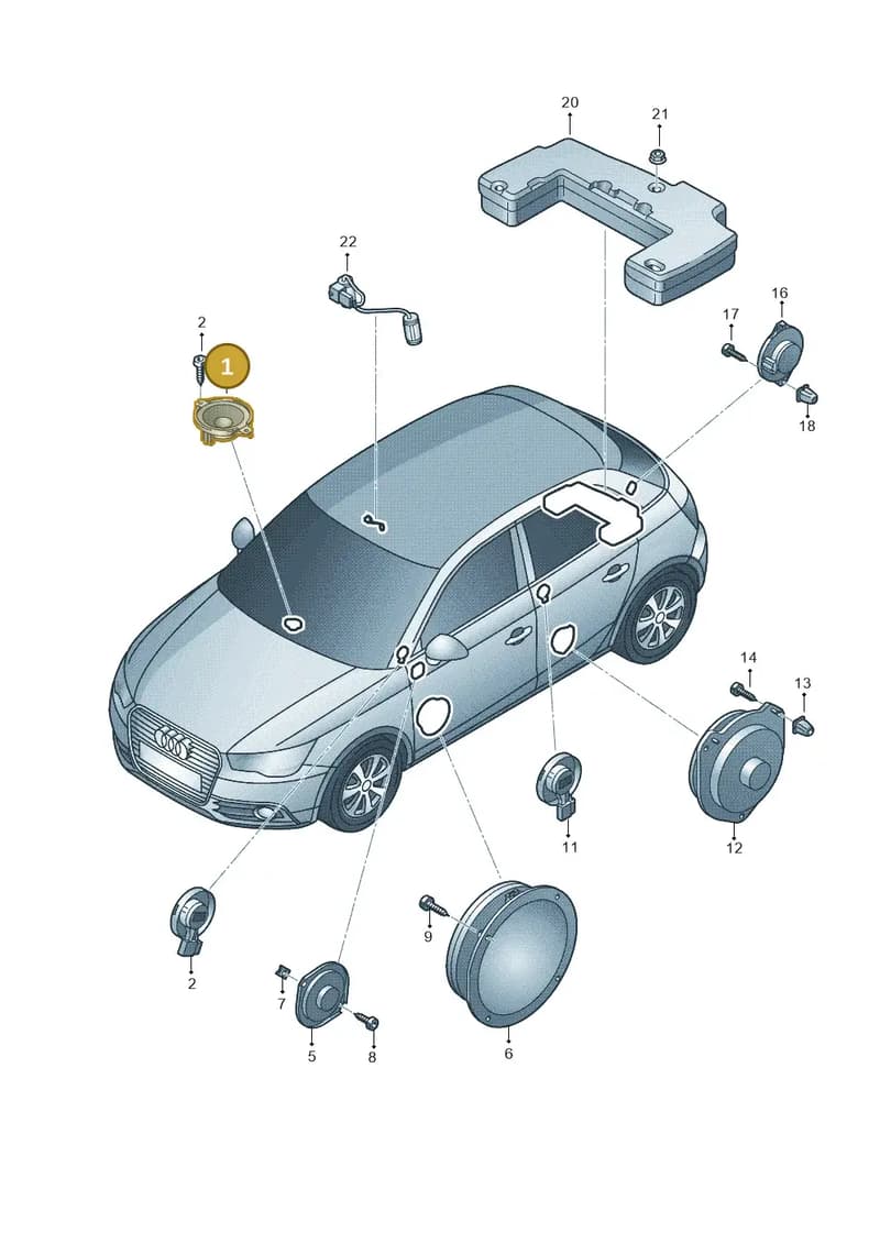 8X0035416A — Audi A1 Sportback (2010-2015) diagram 708035360, position 1
