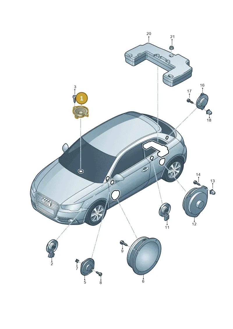 8X0035416C — Audi A1 Sportback (2010-2015) diagram 708035350, position 1