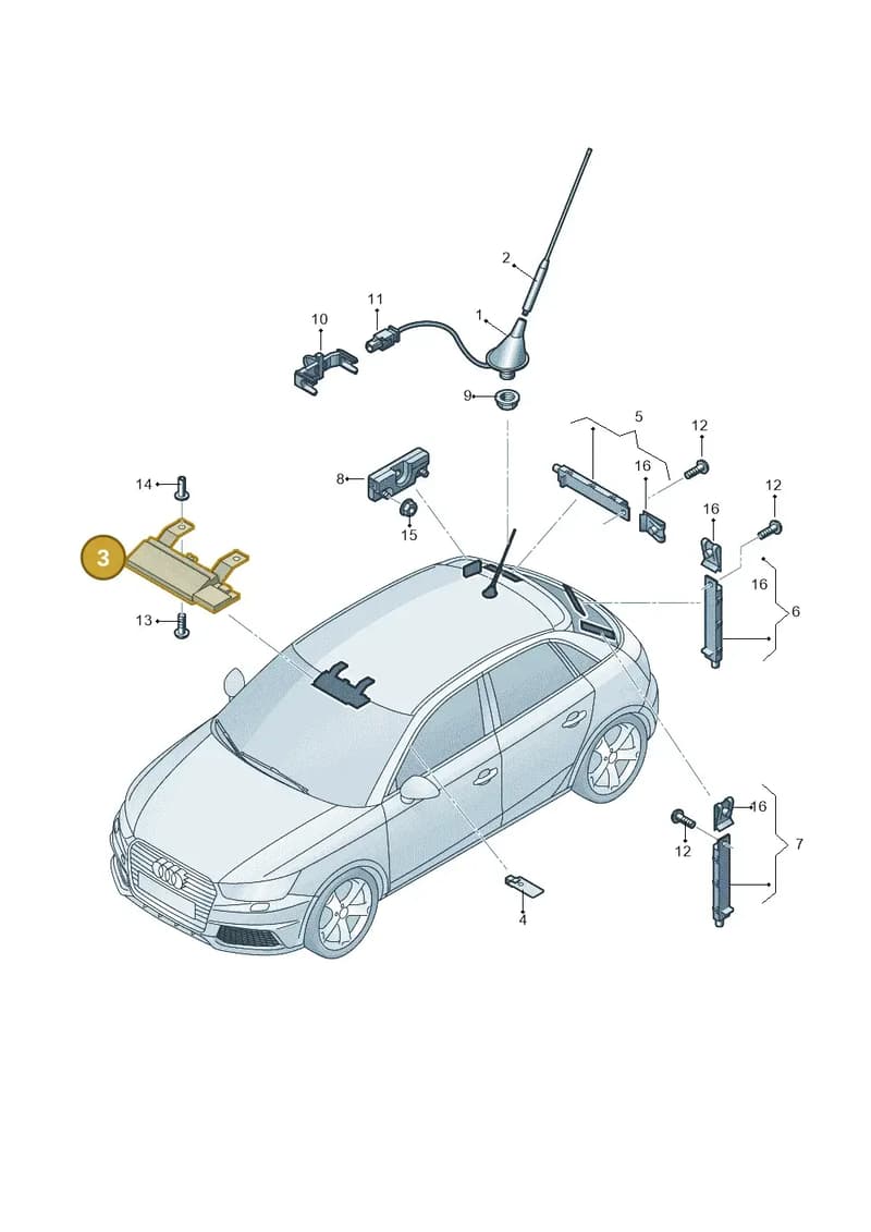 8X0035503 — Audi A1 Sportback (2014-2018) diagram 792035150, position 3