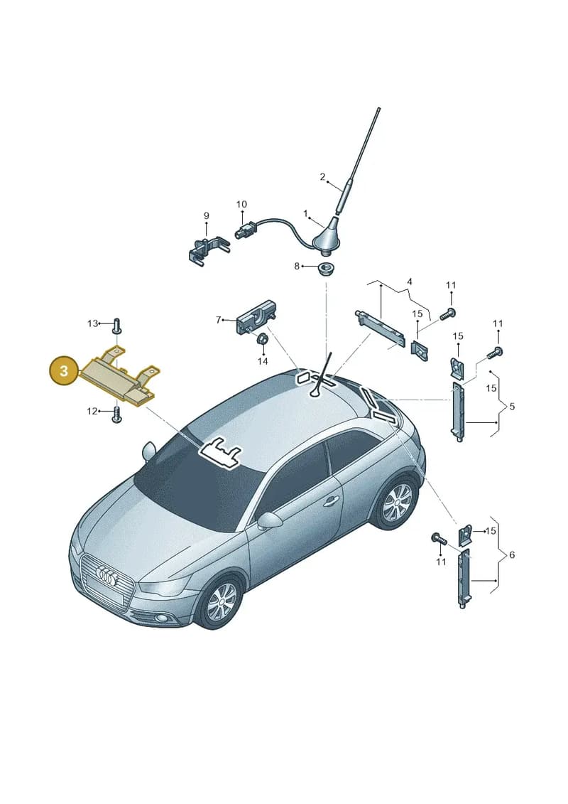 8X0035503B — Audi A1 Sportback (2010-2015) diagram 708035100, position 3