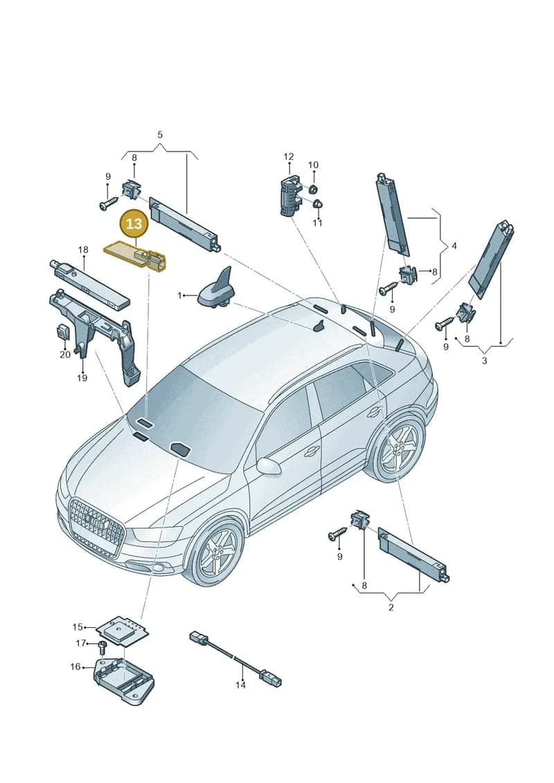 8X0035503C — Audi Q3 (2014-2019) diagram 855035150, position 13
