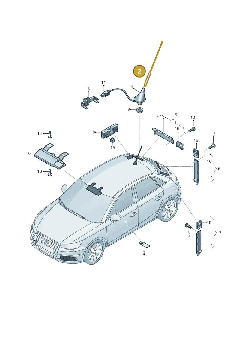 8X0035849 — Audi A1 Sportback (2014-2018) diagram 792035150, position 2