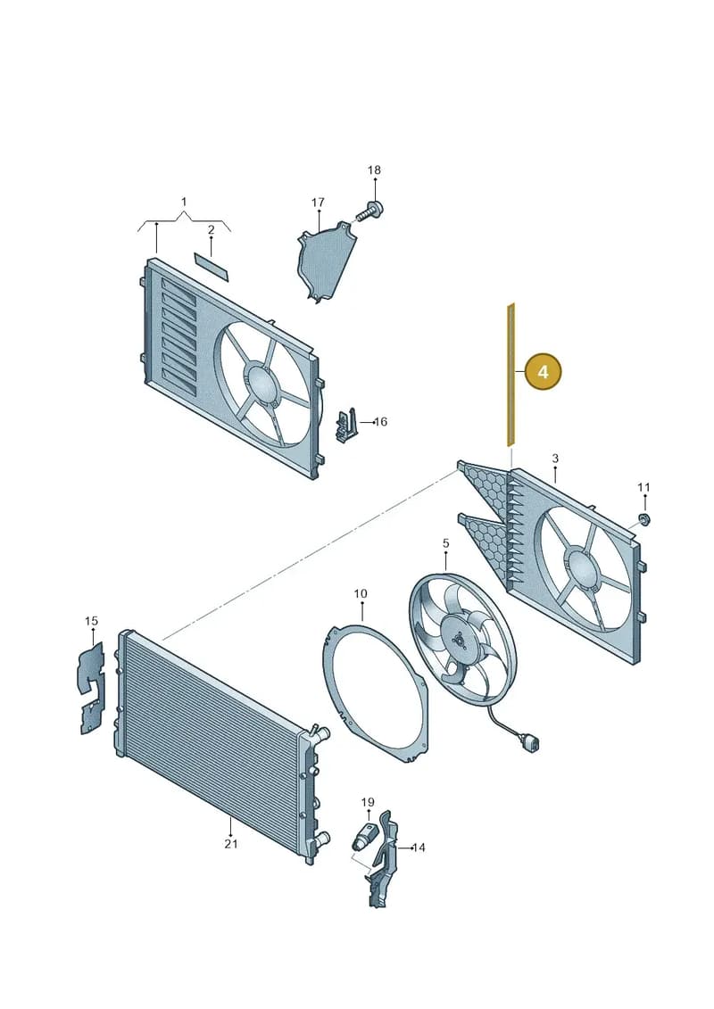 8X0121230G — Audi A1 Sportback (2014-2018) diagram 708121900, position 4