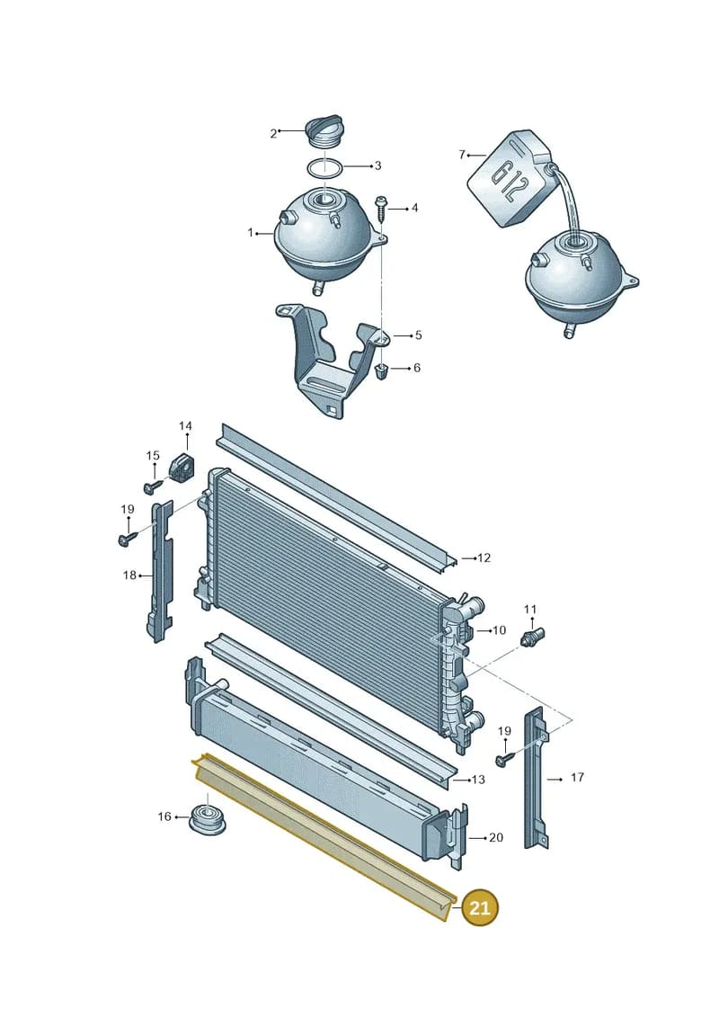 8X0121345 — Audi A1 Sportback (2014-2018) diagram 708121760, position 21