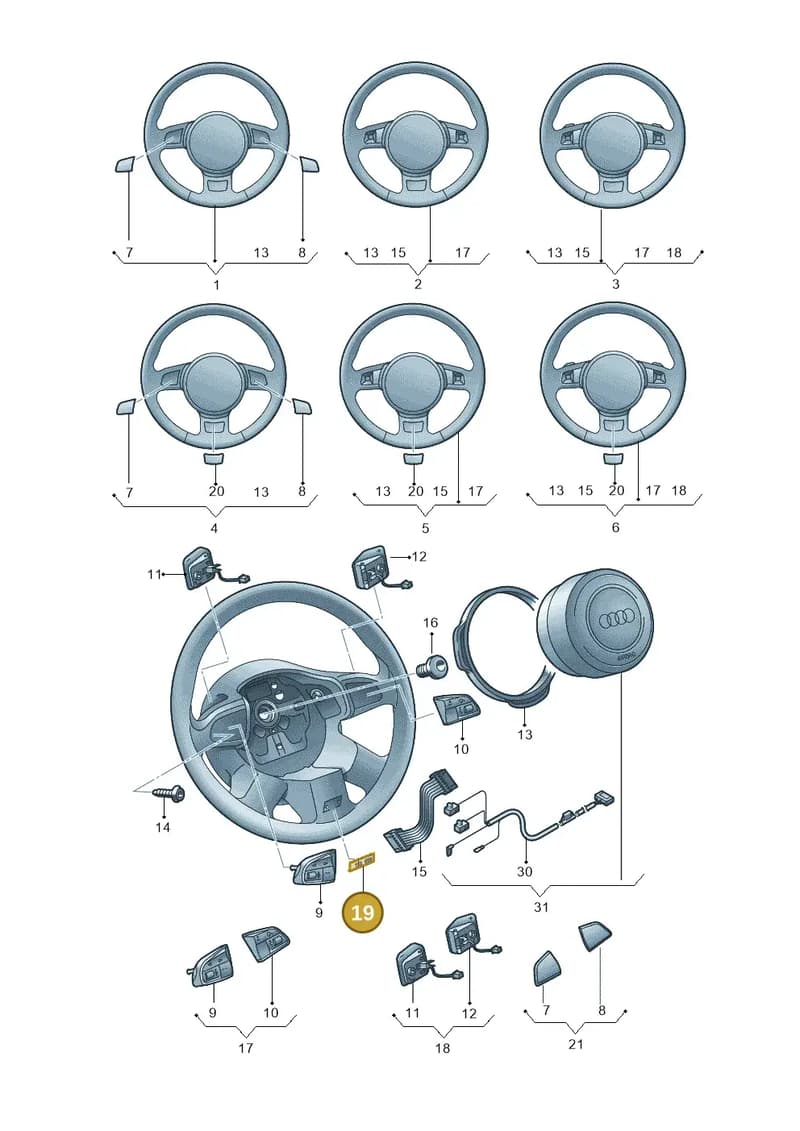 8X0419685 — Audi Q3 (2014-2019) diagram 728419000, position 19