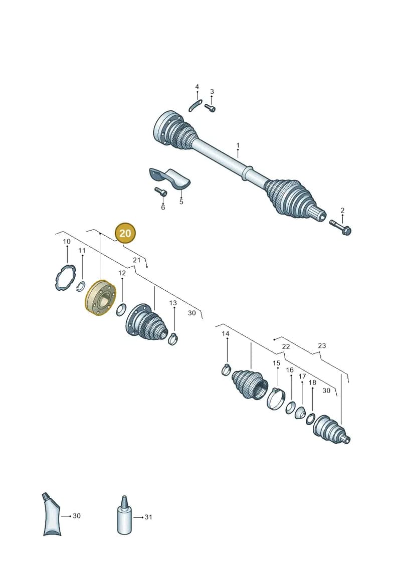 8X0598103 — Audi A1 Sportback (2010-2015) diagram 460407200, position 20