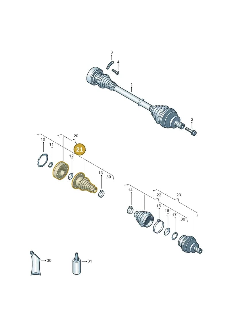 8X0598201 — Audi TTRS Plus Coupe (2009-2014) diagram 656501100, position 21