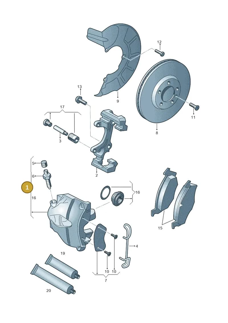 8X0615124C — Audi A1 Sportback (2014-2018) diagram 792615500, position 1