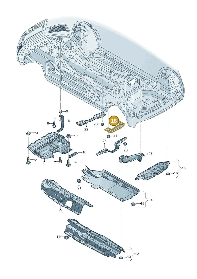 8X0802127A — Audi A1 Sportback (2014-2018) diagram 792825100, position 18
