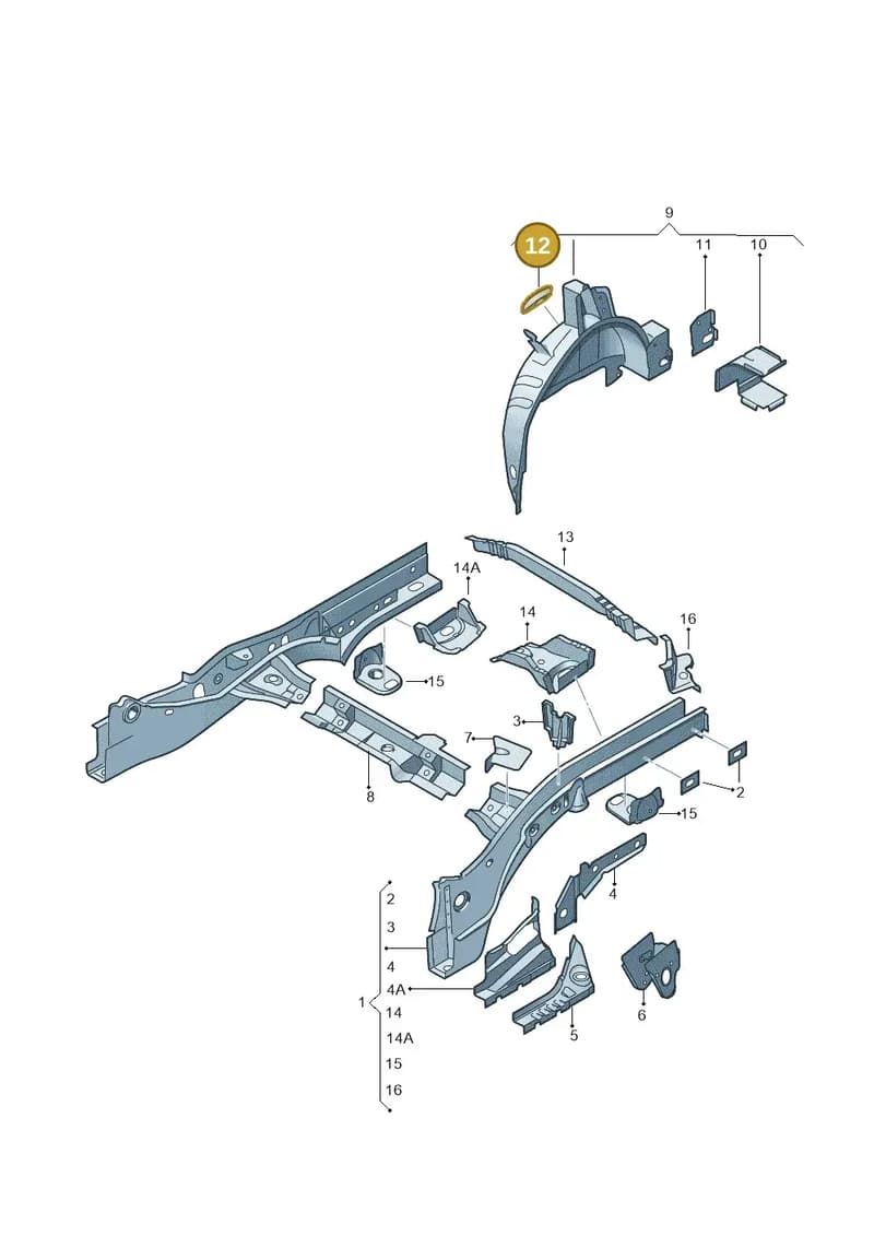8X0802191A — Audi A1 Sportback (2014-2018) diagram 792803200, position 12