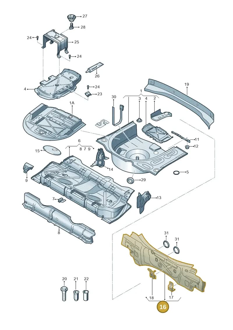 8X0813301TD — Audi A1 Sportback (2014-2018) diagram 708813000, position 16