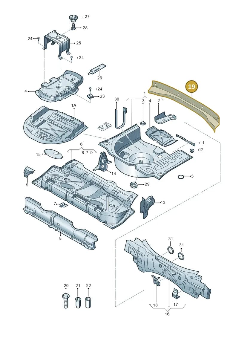8X0813309 — Audi A1 Sportback (2014-2018) diagram 708813000, position 19