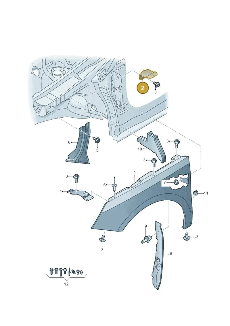 8X0821168 — Audi A1 Sportback (2014-2018) diagram 708821000, position 2