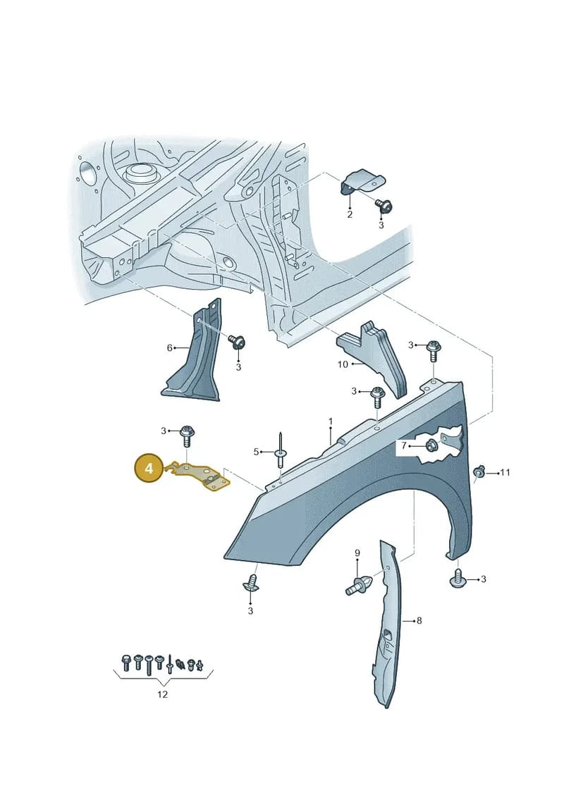 8X0821472B — Audi A1 Sportback (2014-2018) diagram 708821000, position 4