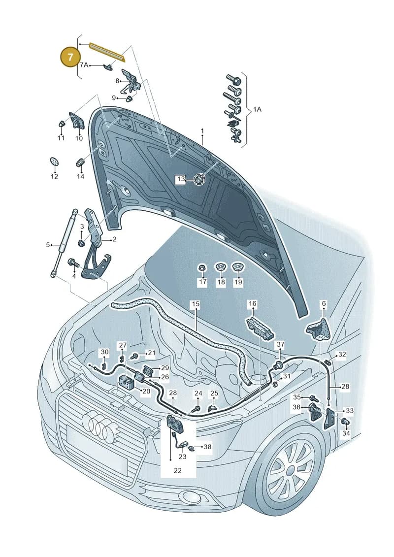 8X0823126 — Audi A1 Sportback (2014-2018) diagram 708823000, position 7
