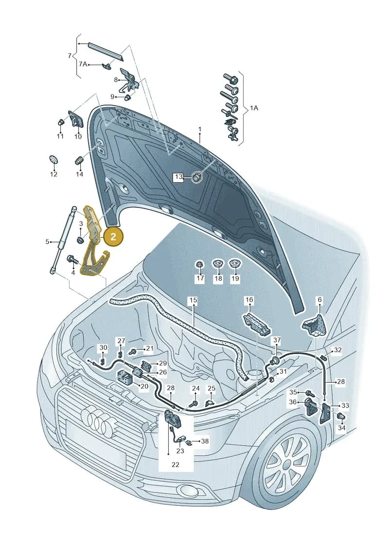 8X0823301A — Audi A1 Sportback (2014-2018) diagram 708823000, position 2