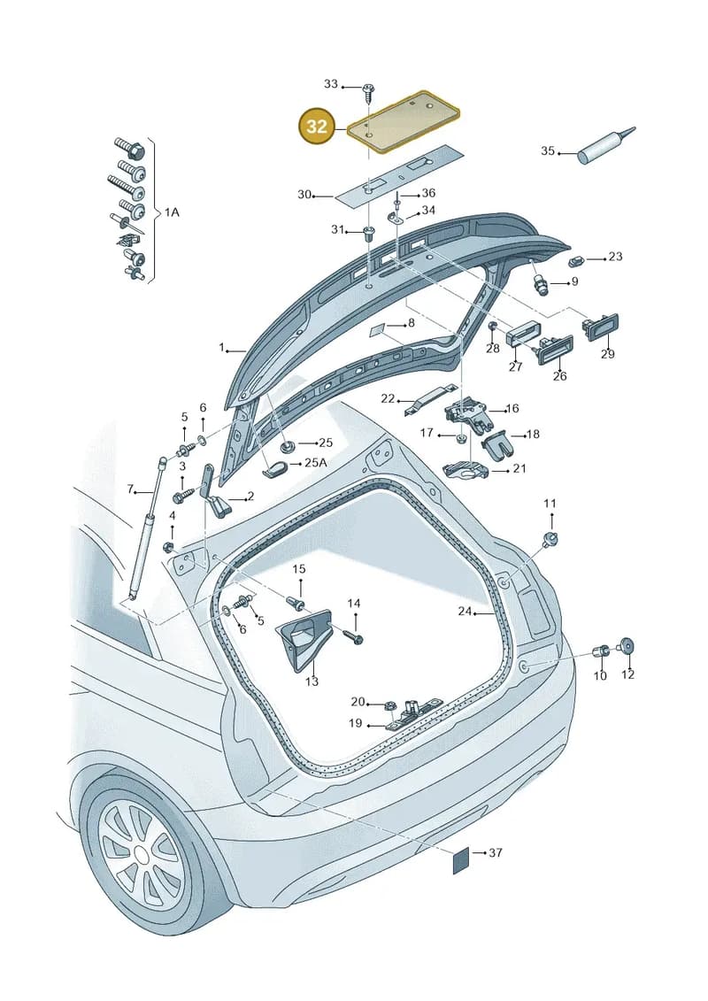 8X0827113A9B9 — Audi A1 Sportback (2014-2018) diagram 708827000, position 32