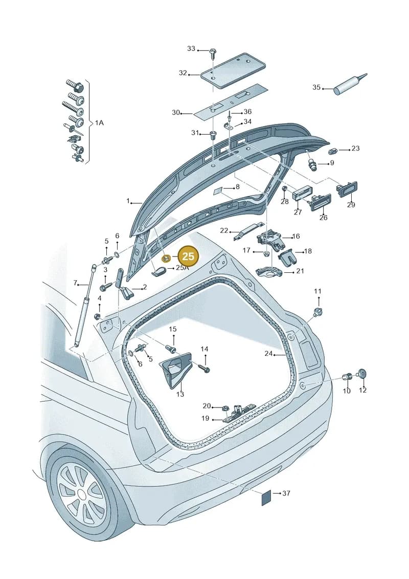 8X0827490B — Audi A1 Sportback (2014-2018) diagram 708827000, position 25