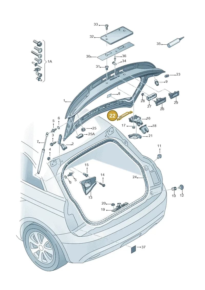 8X0827569 — Audi A1 Sportback (2014-2018) diagram 708827000, position 22