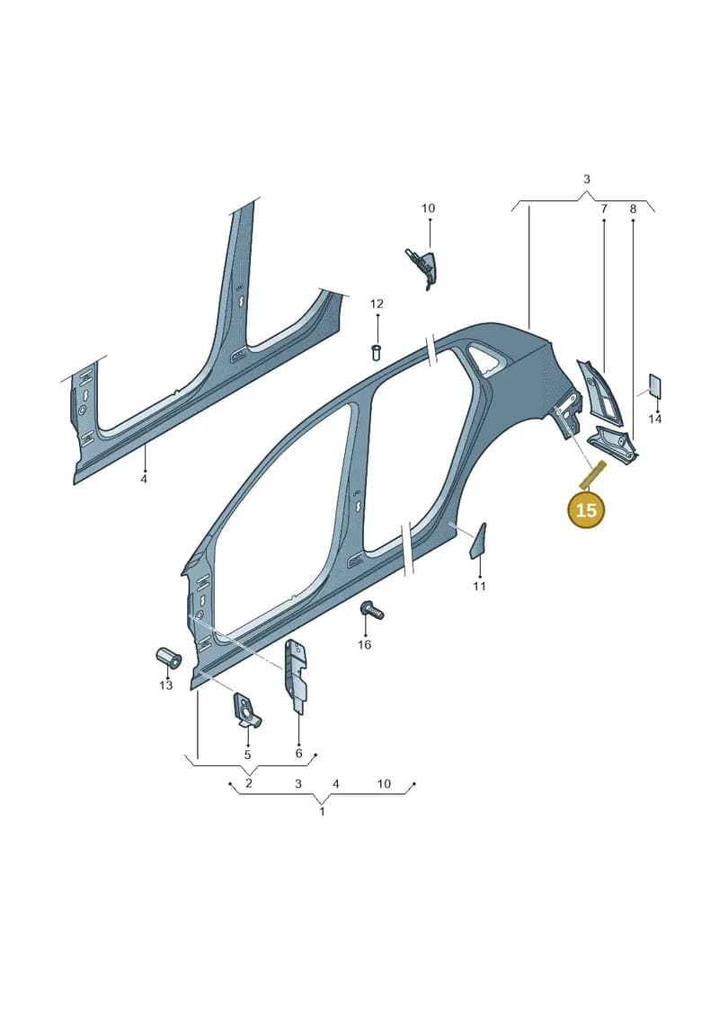 8X0827771B — Audi A1 Sportback (2014-2018) diagram 708809550, position 15