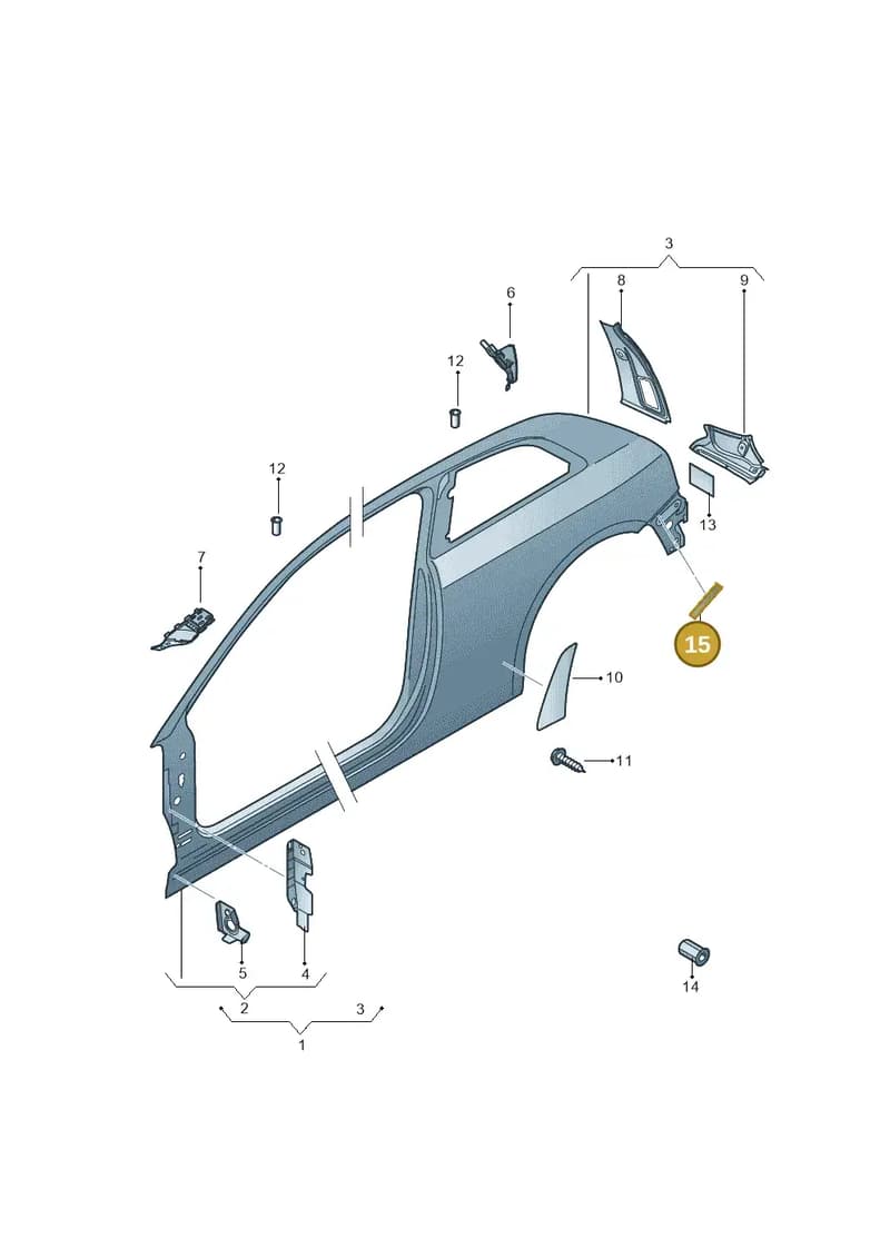 8X0827771B — Audi A1 Sportback (2014-2018) diagram 708809500, position 15