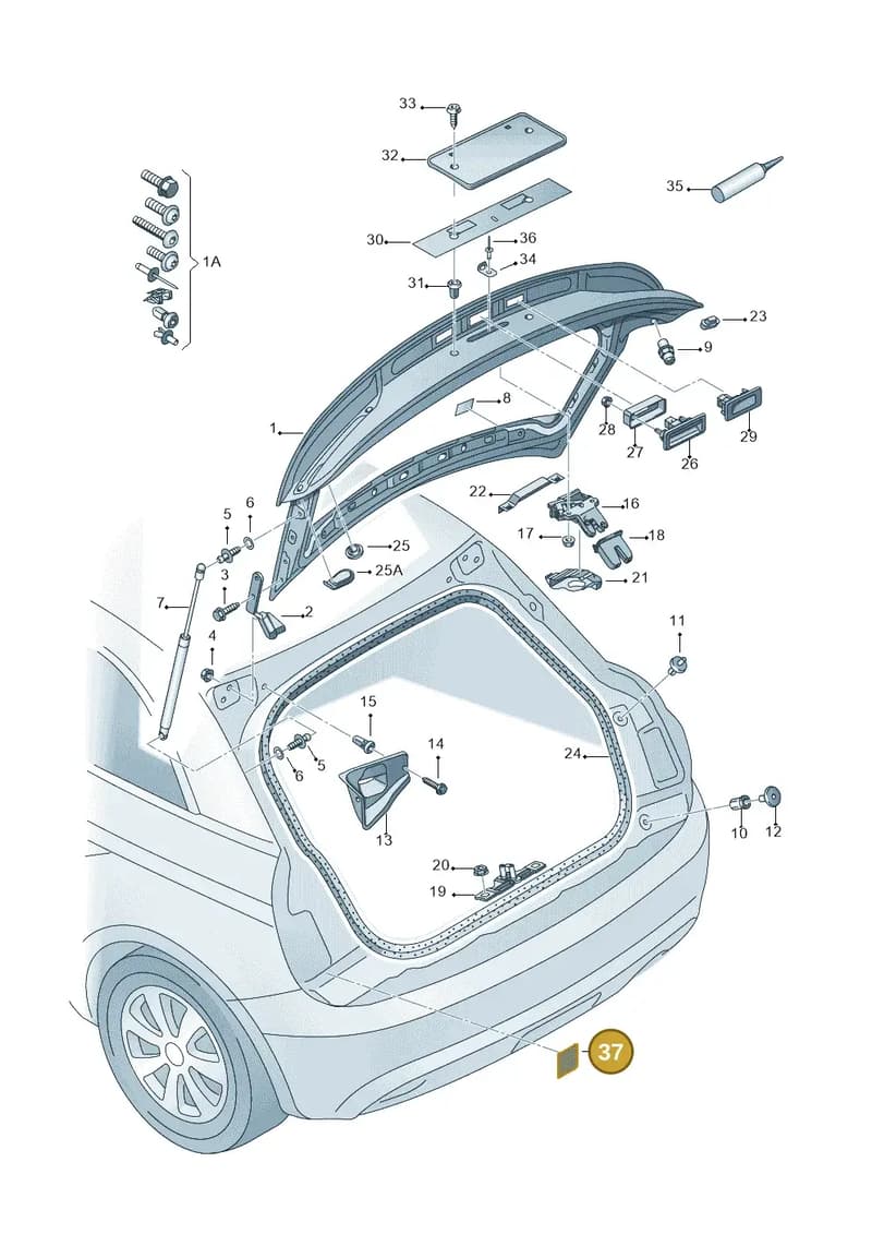 8X0827871A — Audi A1 Sportback (2014-2018) diagram 708827000, position 37