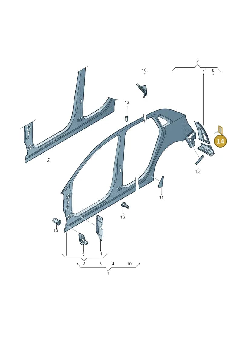 8X0827871A — Audi A1 Sportback (2014-2018) diagram 708809550, position 14