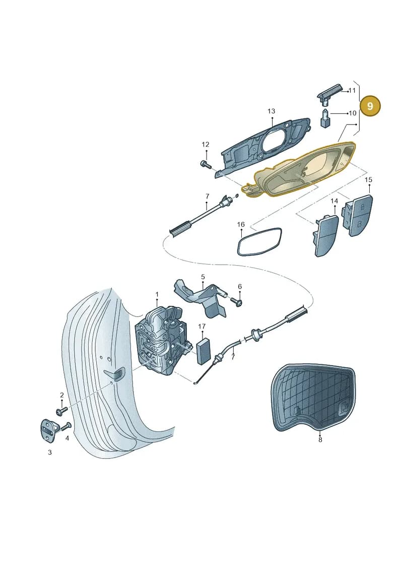 8X0837019A4PK — Audi A1 Sportback (2014-2018) diagram 792837300, position 9