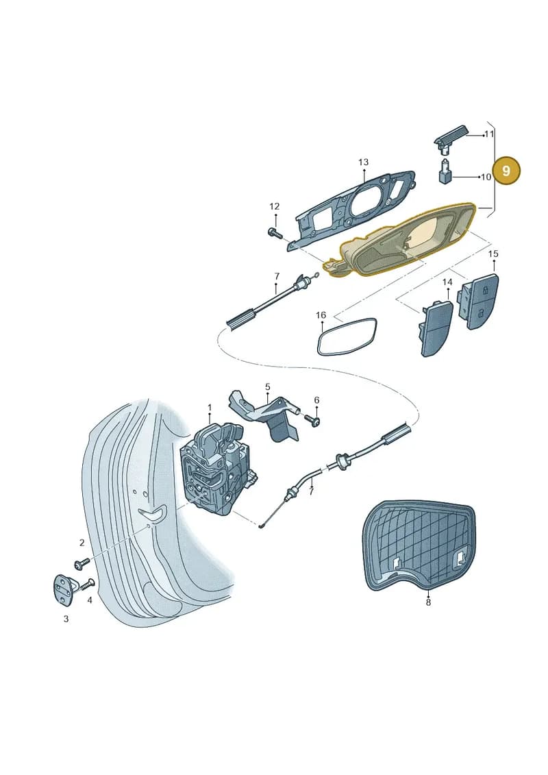 8X0837020E4PK — Audi A1 Sportback (2014-2018) diagram 792837350, position 9