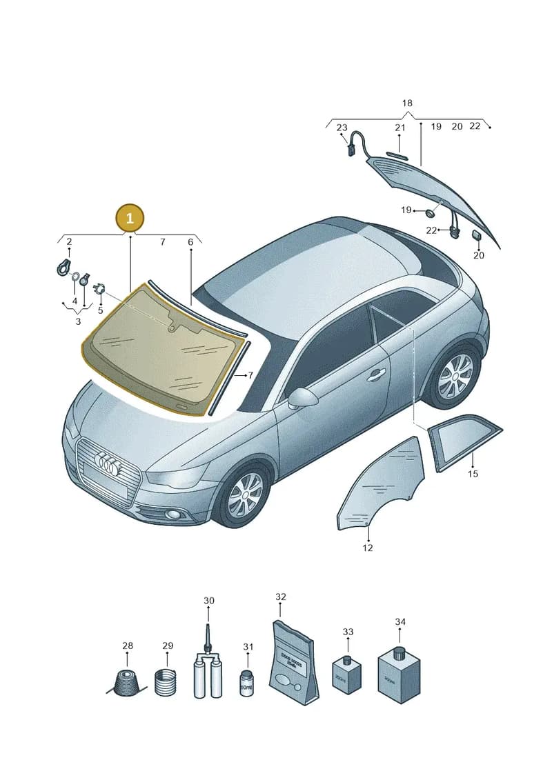 8X0845099GNVB — Audi A1 Sportback (2010-2015) diagram 708845000, position 1