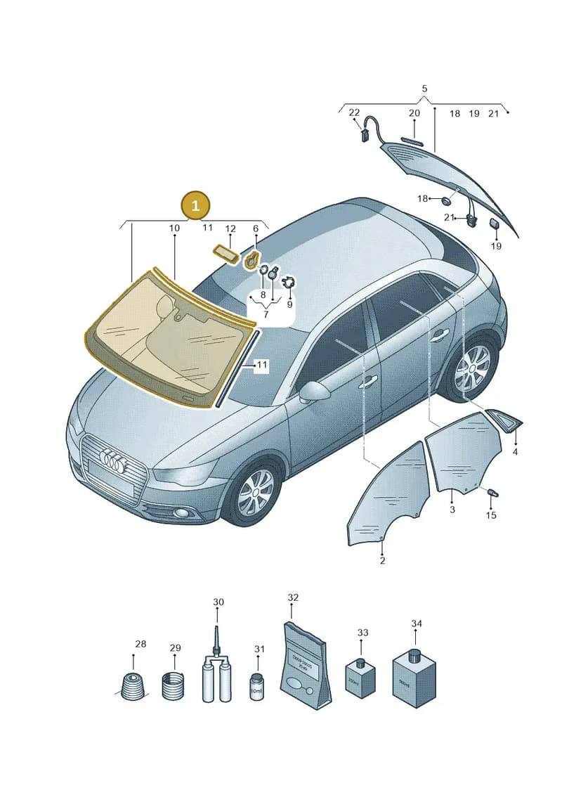8X0845099JNVB — Audi A1 Sportback (2010-2015) diagram 708845100, position 1